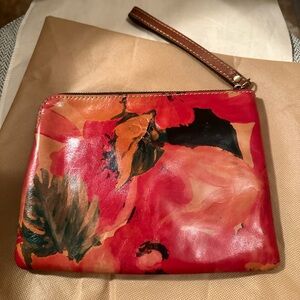 Patricia Nash - leather floral work wristlet NWOT